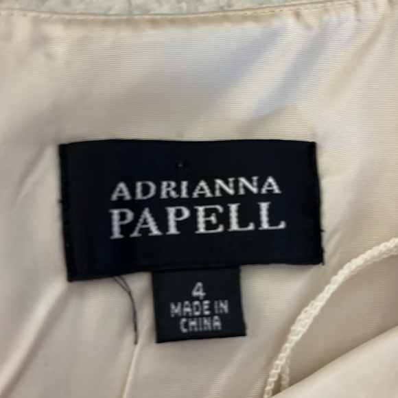 Adrianna Papell Ivory Sleeves Tiered Ruffles Mini Dress with Embellishme… - Picture 6 of 14